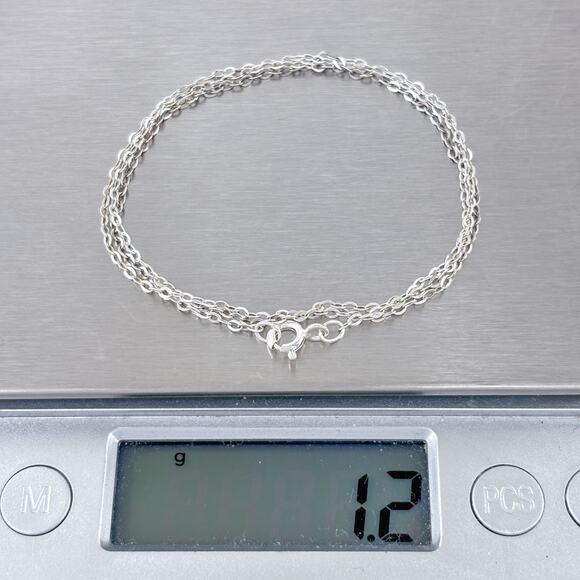 Cable Link Chain Necklace | Vintage Sterling Silver 925 | 18" - Picture 3 of 3